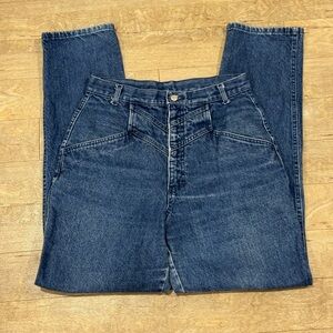 Roper Vintage High Rise Bareback Jeans Blue Cotton USA Size 13 Mom Jean Western